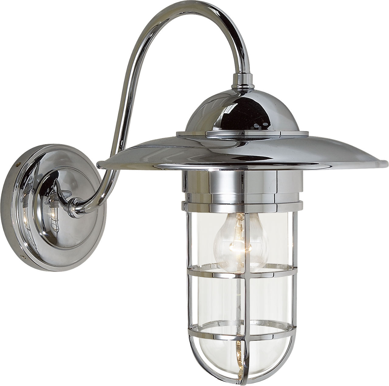 Marine Medium Wall Light in Chrome with Clear Glass