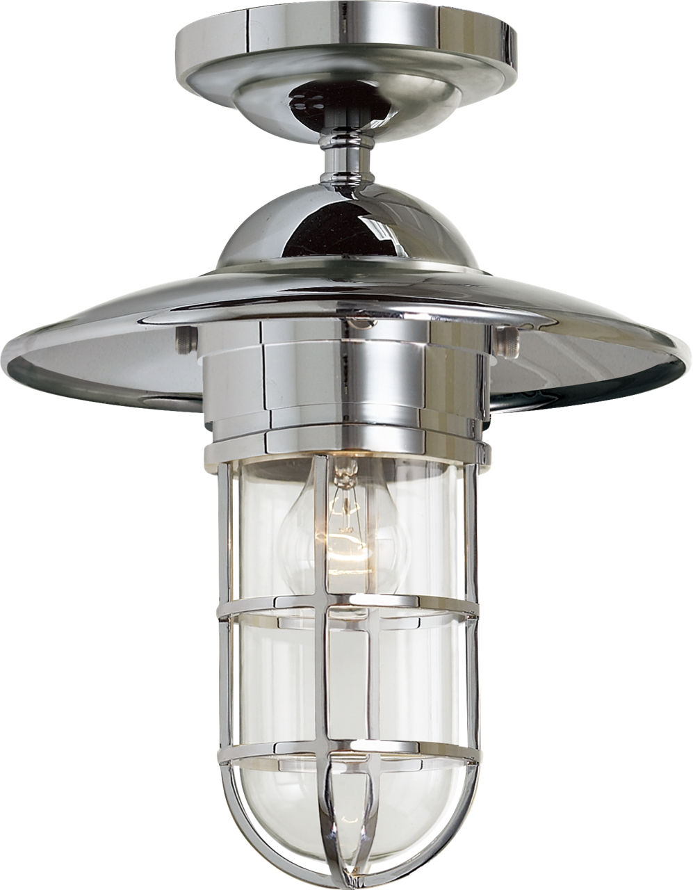 Marine Medium Flush Mount in Chrome with Clear Glass