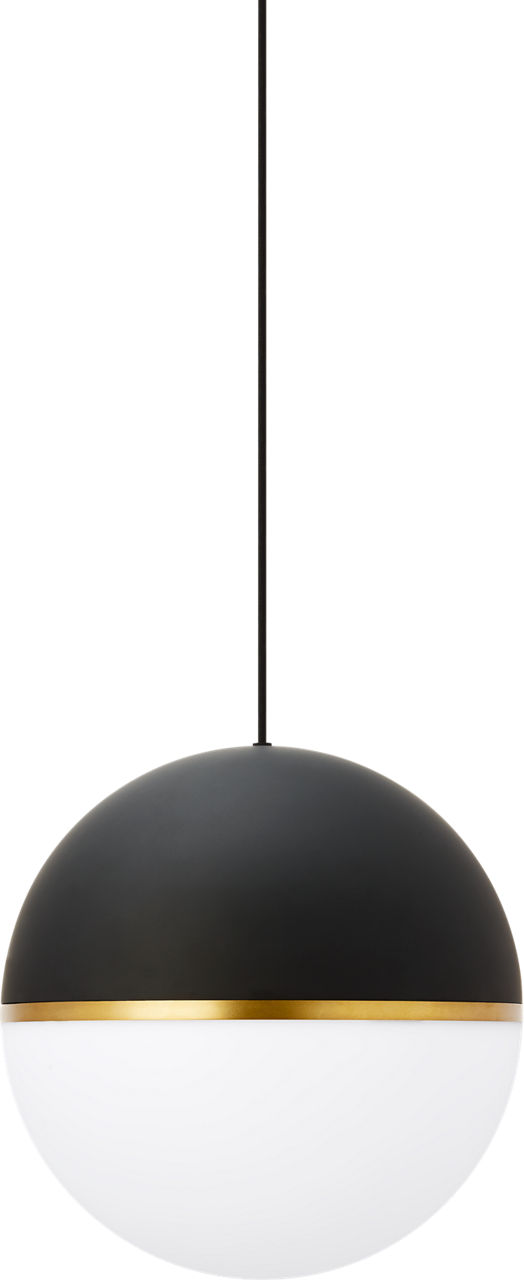 Akova Grande Pendant Matte Black/Aged Brass 2700K 90 CRI med. base a21 led 90cri 2700k 120v