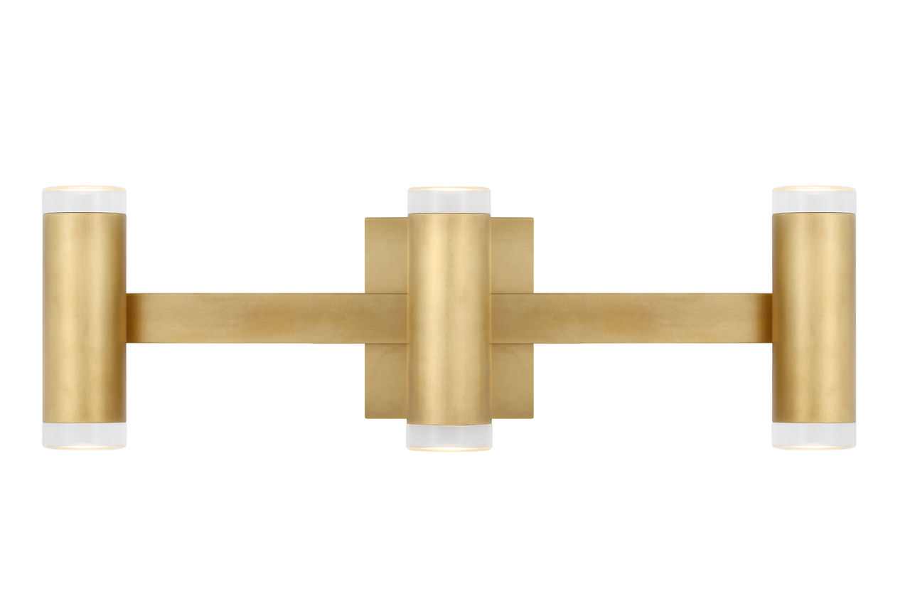 Dobson II 3-Light Bath 3-Lite Shallow Natural Brass LED 3000K 90 CRI90 cri 3000k 120v