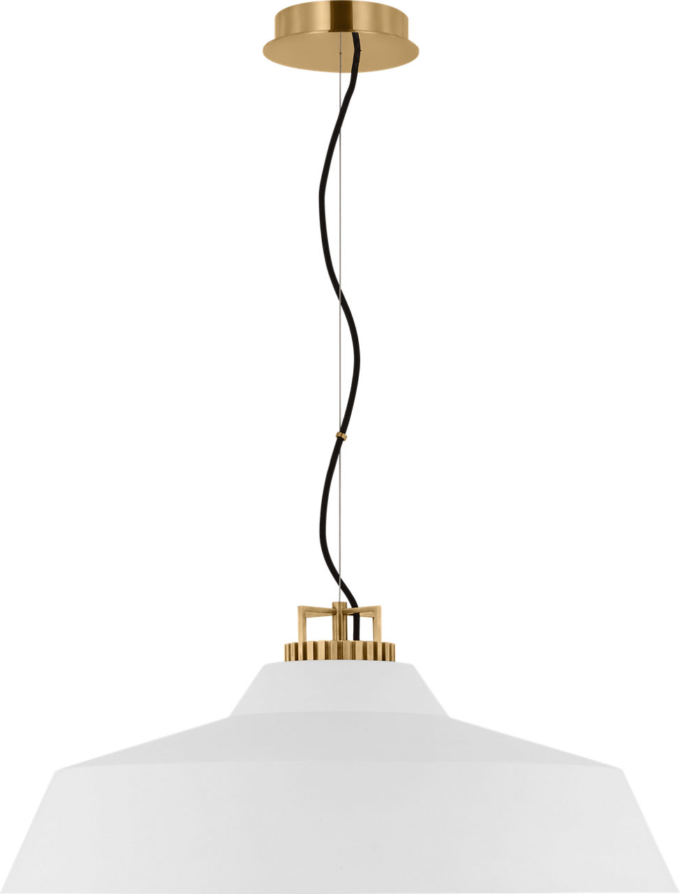 Forge Grande Short Pendant Matte White Natural Brass 2700K 90 CRI