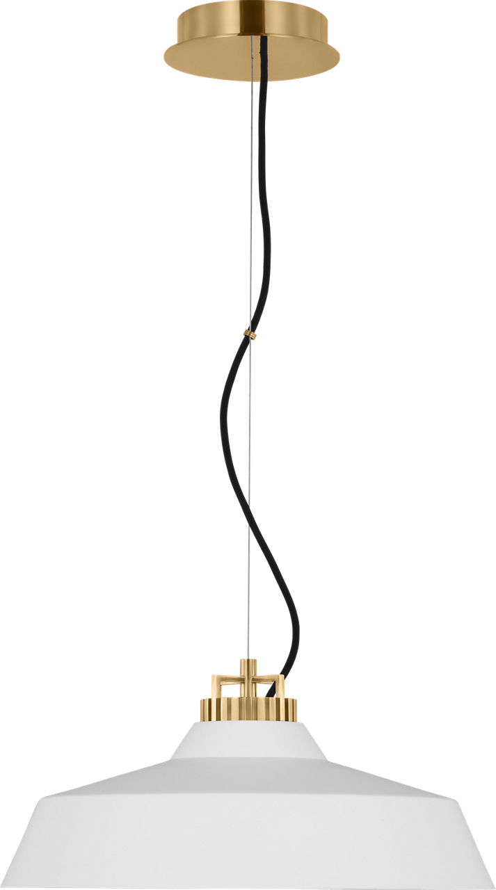 Forge Large Short Pendant Matte White Natural Brass 2700K 90 CRI