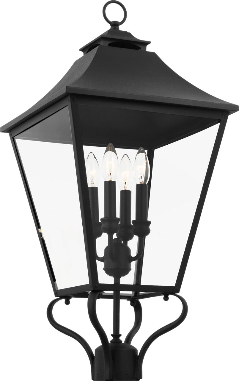Galena Large Post Lantern Textured Black