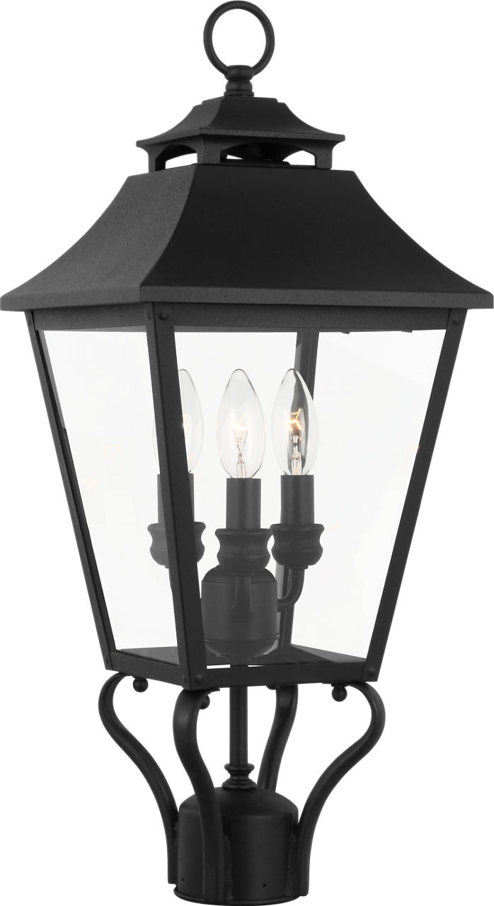 Galena Small Post Lantern Textured Black