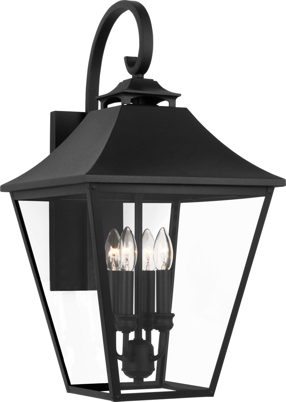 Galena Large Lantern Textured Black