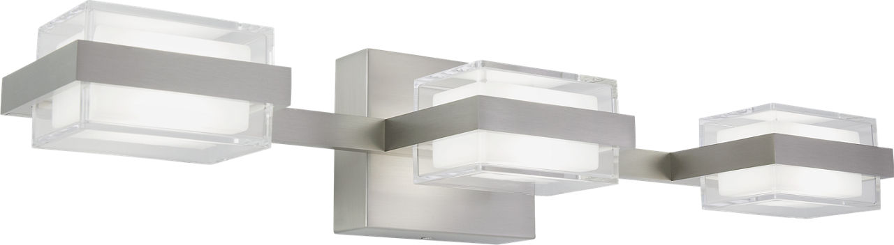 Kamden 3-Light Bath 3 Shallow Satin Nickel LED 90 CRI 3000K 120V