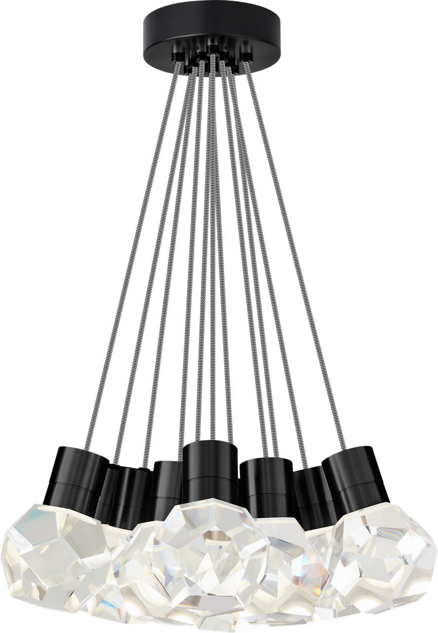 Kira Pendant 11-Light Black/White Cord Black LED 90 CRI 3000K 120V