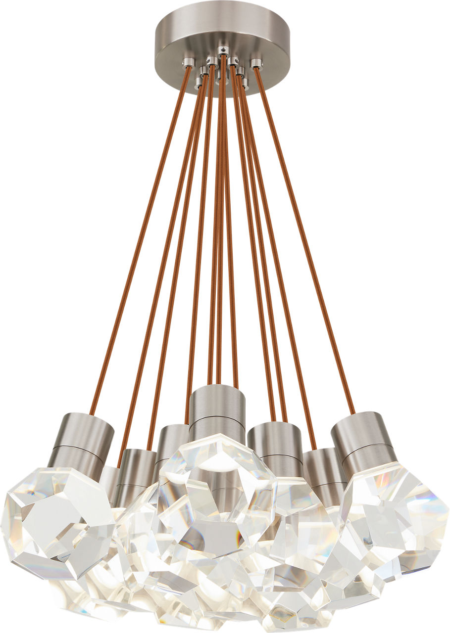 Kira Pendant 11-Light Copper Cord Satin Nickel 3000K Integrated LED 90 CRI 3000K 120V