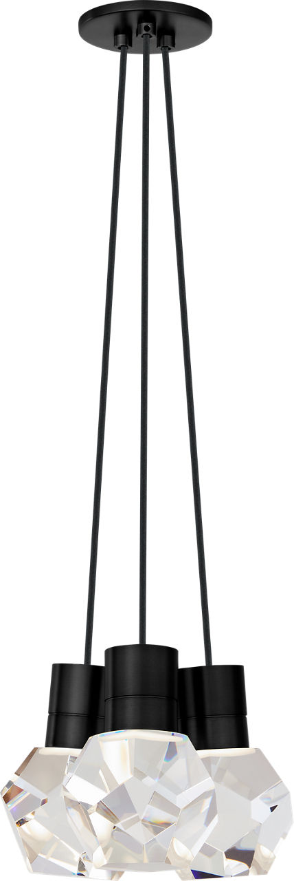 Kira Pendant 3-Light Black Cord Black LED 90 CRI 3000K 120V