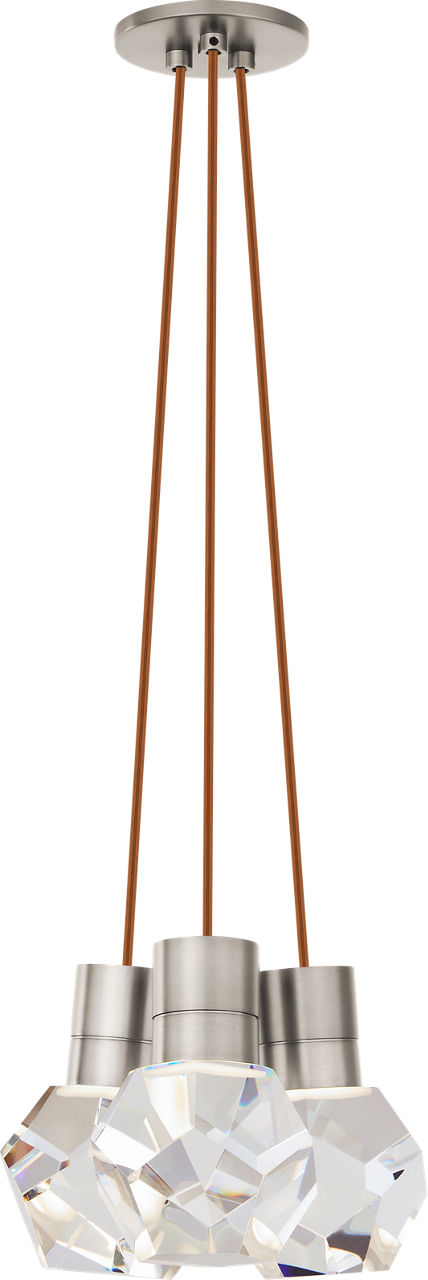 Kira Pendant 3-Light Copper Cord Satin Nickel LED 90 CRI 3000K 120V