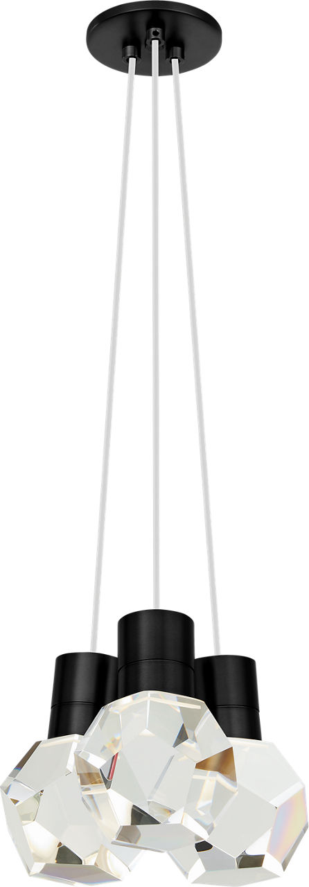 Kira Pendant 3-Light White Cord Black 2200K Integrated LED 90 cri 2200k 120v