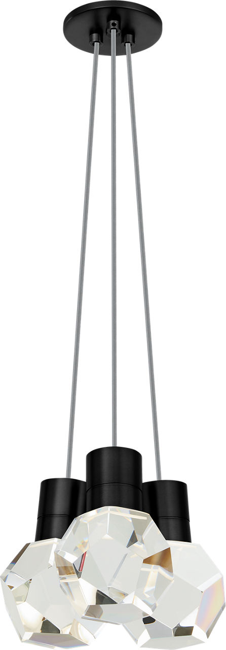 Kira Pendant 3-Light Gray Cord Black 3000K Integrated LED 90 CRI 3000K 120V