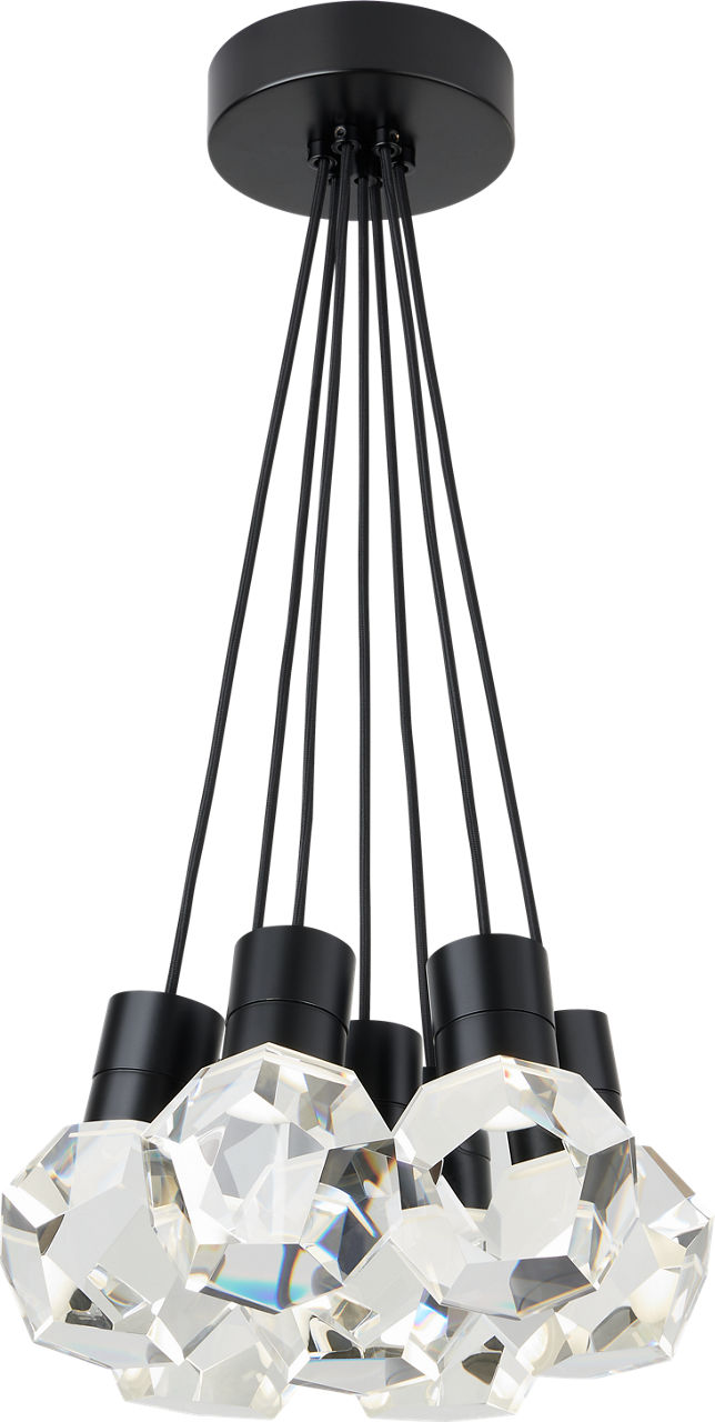 Kira Pendant 7-Light Black Cord Black LED 90 CRI 3000K 120V