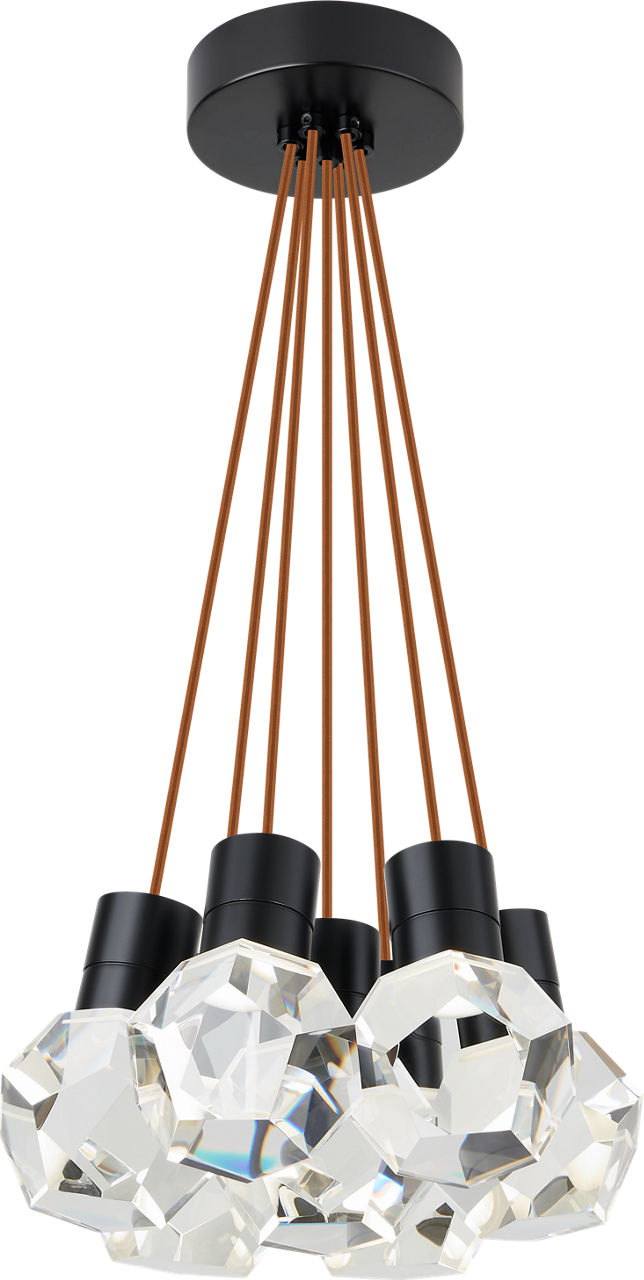 Kira Pendant 7-Light Copper Cord Black 3000K Integrated LED 90 CRI 3000K 120V