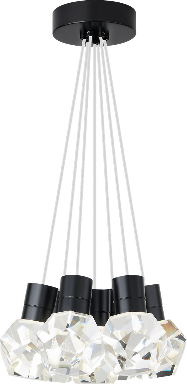 Kira Pendant 7-Light White Cord Black 2200K Integrated LED 90 CRI 2200K 120V