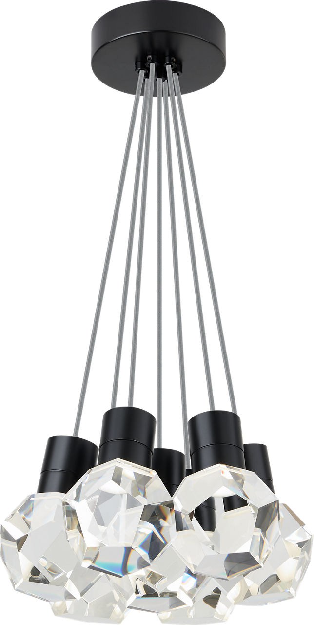 Kira Pendant 7-Light Gray Cord Black 3000K Integrated LED 90 CRI 3000K 120V