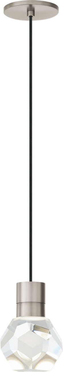 Kira Pendant 1-Light Black Cord Satin Nickel Integrated LED 90 CRI 3000-2200K 120V