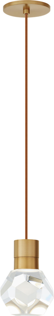 Kira Pendant 1-Light Copper Cord Natural Brass Integrated LED 90 CRI 3000-2200K 120V