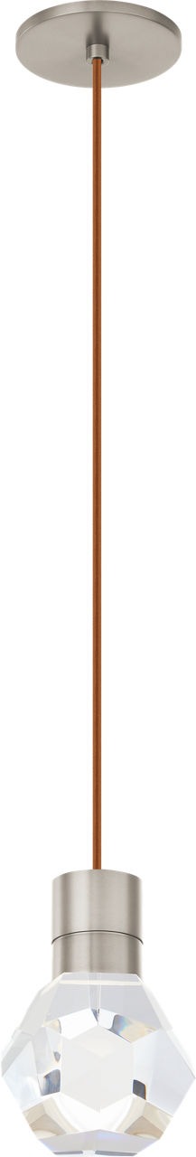 Kira Pendant 1-Light Copper Cord Satin Nickel Integrated LED 90 CRI 3000K 120V