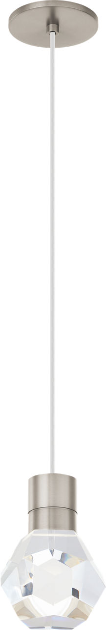 Kira Pendant 1-Light White Cord Satin Nickel Integrated LED 90 CRI 3000-2200K 120V