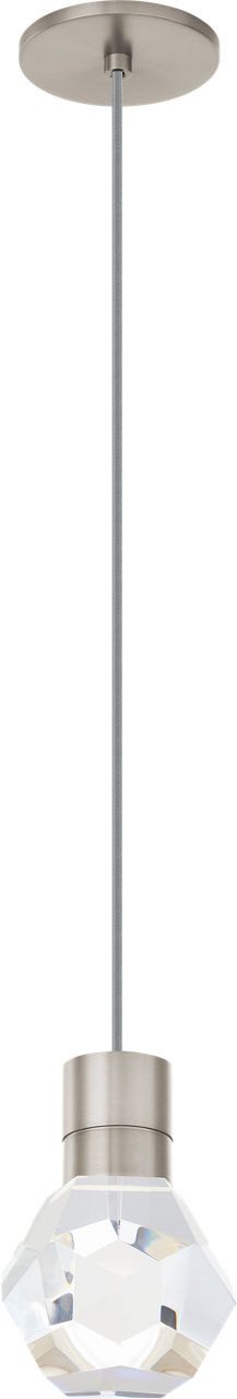 Kira Pendant 1-Light Gray Cord Satin Nickel Integrated LED 90 CRI 3000-2200K 120V