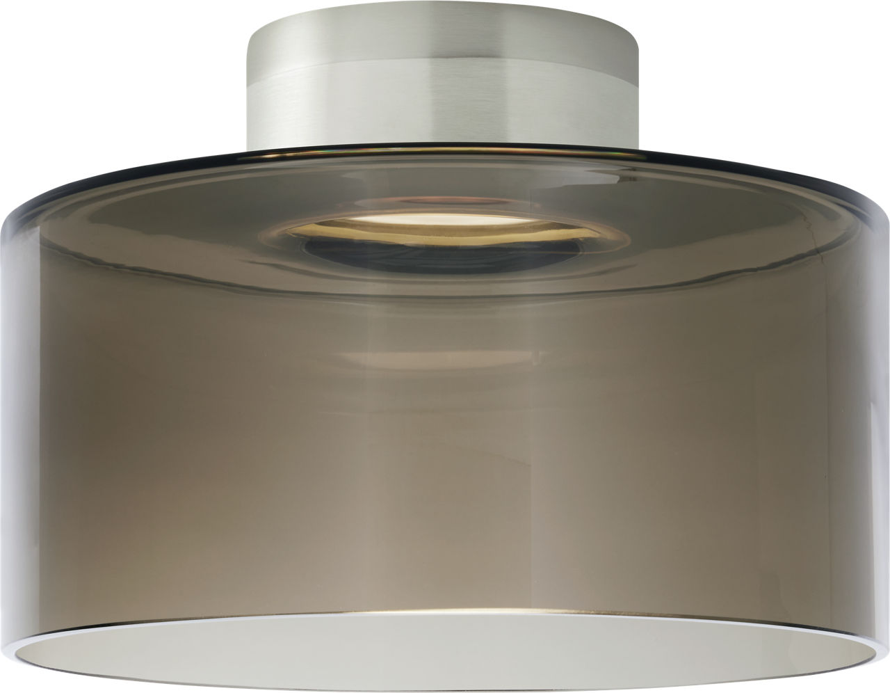 Manette Large Flush Mount Large Transparent Smoke Satin Nickel LED 3000K 90 CRI90 cri 3000k 120v