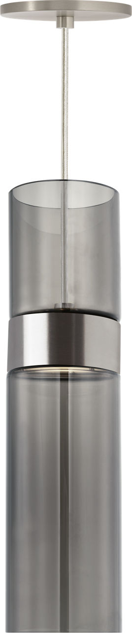 Manette Medium Pendant Transparent Smoke Glass satin nickel 3000K 90 CRI integrated led 90 cri 3000k 120v