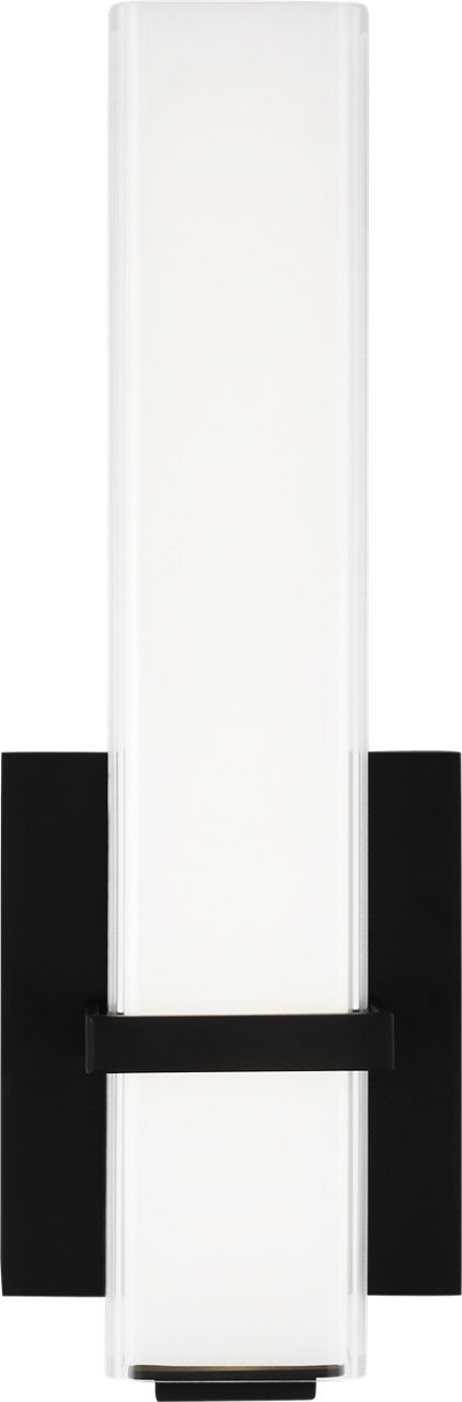 Milan 13 Bath 13" Small White Glass Nightshade Black LED 3000K 90 CRI90 cri 3000k 120v