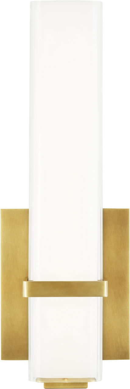 Milan 13 Bath 13" Small White Glass Natural Brass LED 90 CRI 3000K 120V