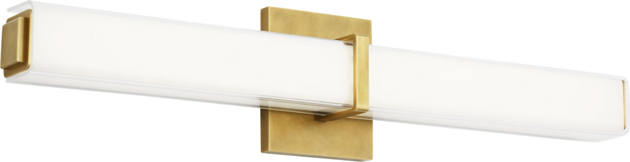 Milan 24 Bath White Glass Natural Brass LED 3000K 90 CRI90 cri 3000k 120v