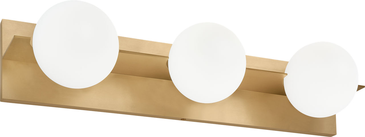 Orbel 3-Light Bath 3 Light Natural Brass LED 90 CRI Bi-Pin G9 3000K 120V