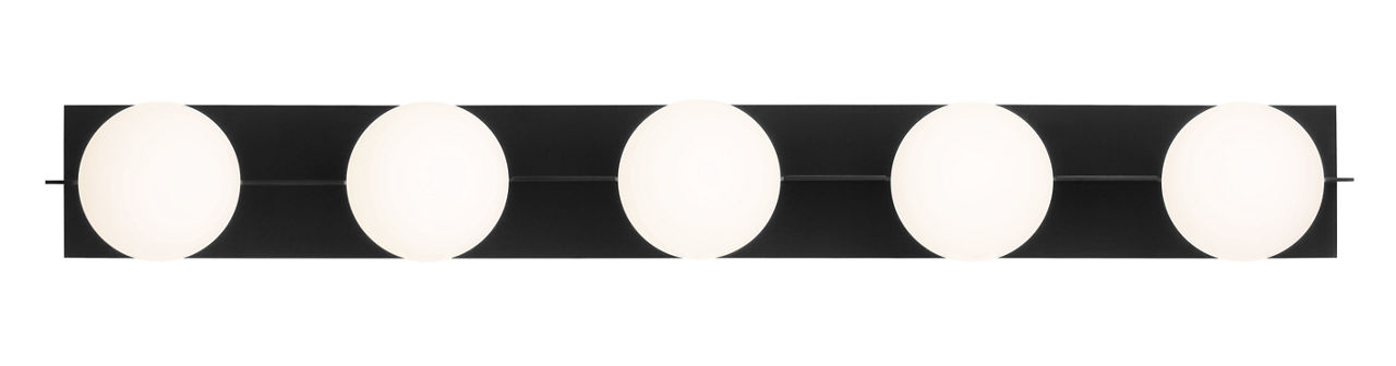 Orbel 5-Light Bath Matte Black Bulb Not Included