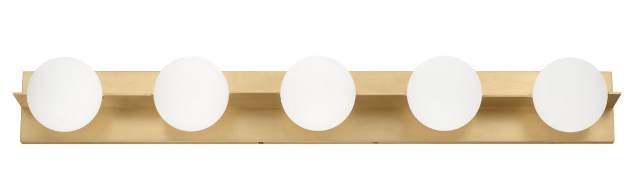 Orbel 5-Light Bath Natural Brass Bulb Not Included