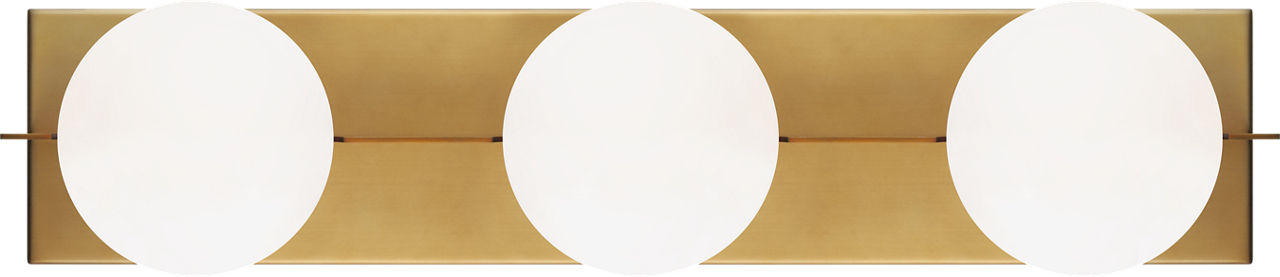 Orbel 3-Light Bath 3 Light Aged Brass Bulb Not Included