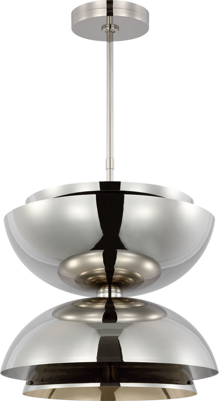 Shanti Large Double Pendant polished nickel 2700K 90 CRI