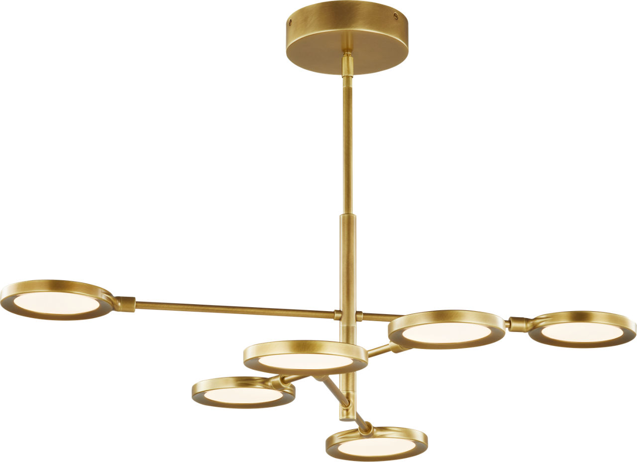 Spectica 6 Chandelier Acrylic plated brass LED 3000K 90 CRI90 cri 3000k 120v