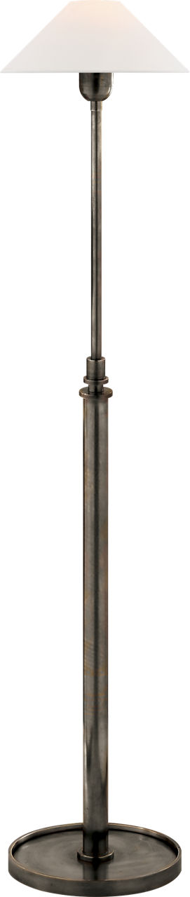 Hargett Floor Lamp in Bronze with Linen Shade