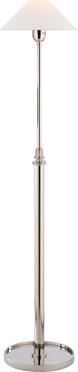 Hargett Floor Lamp in Polished Nickel with Linen Shade