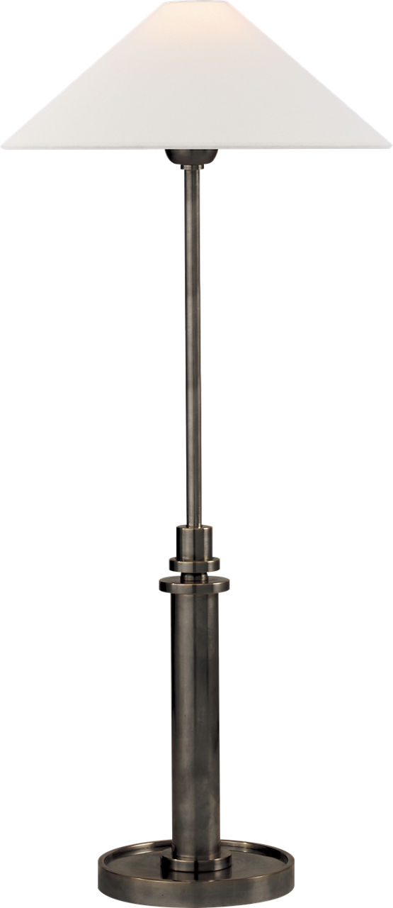 Hargett Buffet Lamp in Bronze with Linen Shade