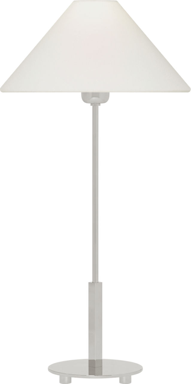 Hackney 24" Cordless Buffet Lamp in Polished Nickel with Linen Shade