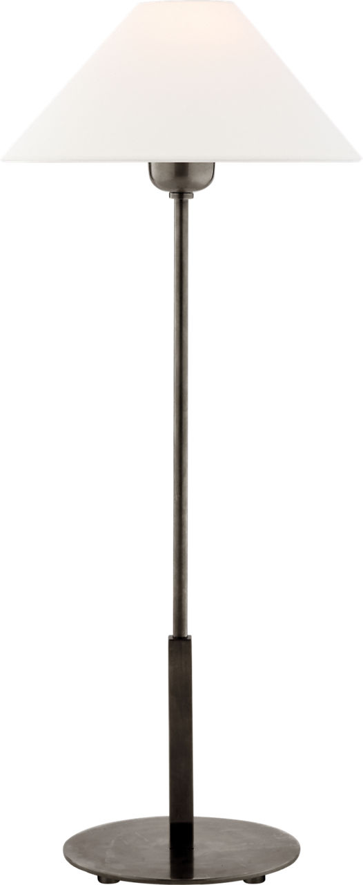 Hackney Table Lamp in Bronze with Linen Shade