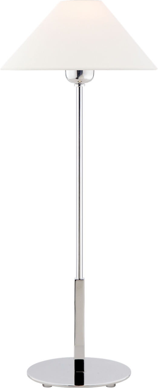 Hackney Table Lamp in Polished Nickel with Linen Shade