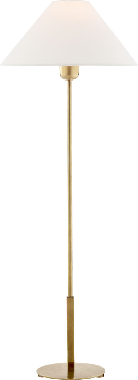 Hackney Buffet Lamp in Hand-Rubbed Antique Brass with Linen Shade