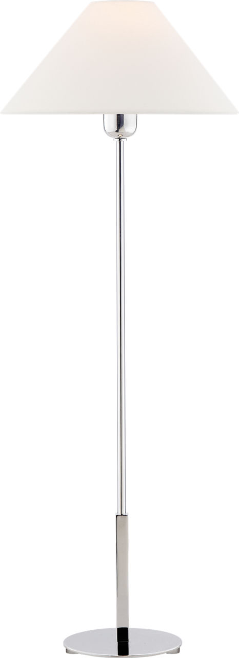 Hackney Buffet Lamp in Polished Nickel with Linen Shade