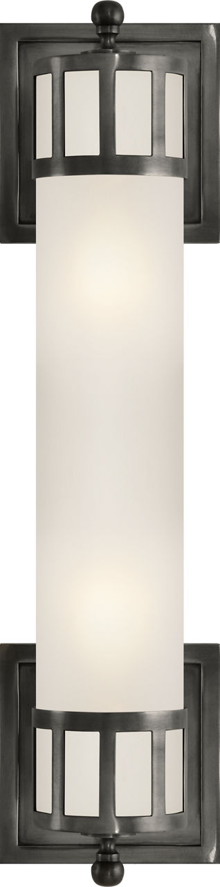 Openwork Medium Sconce in Bronze with Frosted Glass