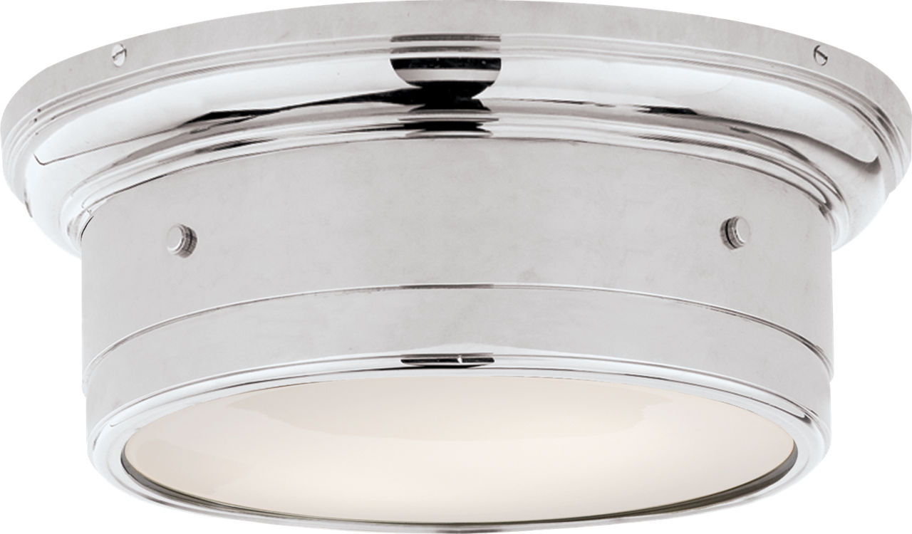 Siena Small Flush Mount in Chrome with White Glass