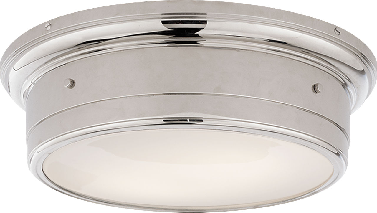 Siena Large Flush Mount in Chrome with White Glass