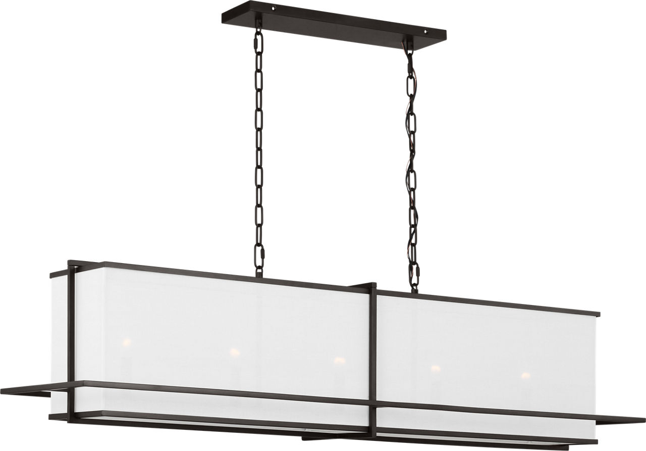 Dresden Large Linear Chandelier Aged Iron
