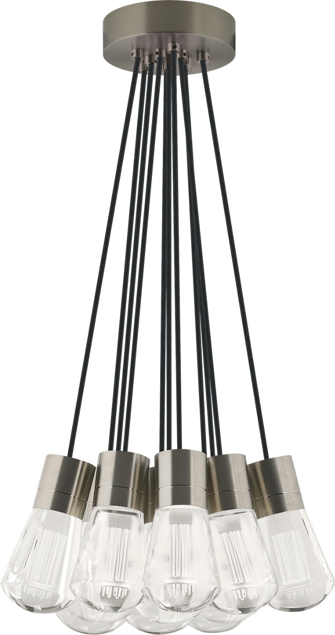 Alva Pendant 11-LITE Chandelier Black Cord Satin Nickel 3000K 90 CRI LED 3000k 120v (t24)