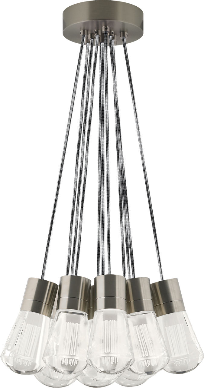 Alva Pendant 11-LITE Chandelier Black/White Satin Nickel 3000K 90 CRI LED 3000k 120v (t24)